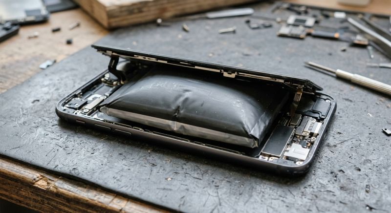 batterie de smartphone gonflée